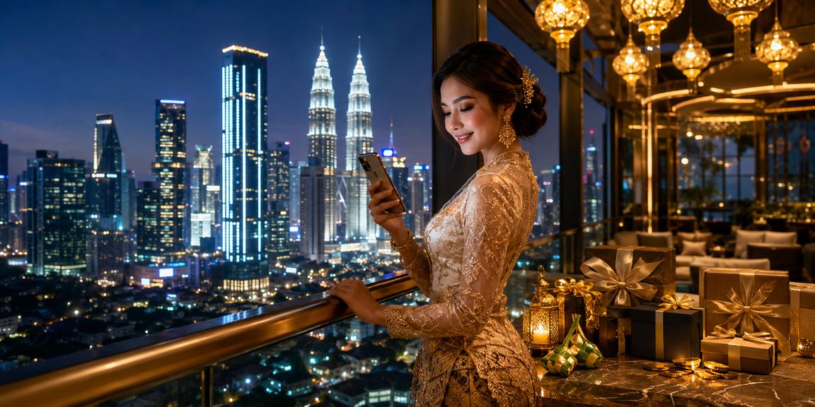 Pengguna Kuala Lumpur mengakses akaun cr1 dengan selamat melalui telefon pintar