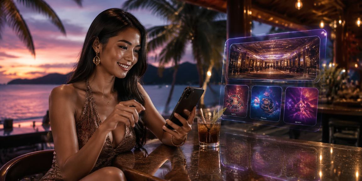 Pengguna Langkawi mengakses platform cr1 melalui telefon mudah alih dengan privasi terjaga